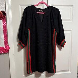 Entro Black racer stripe mini dress